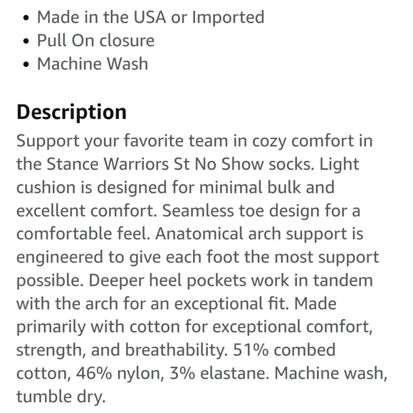 NWT Men's Golden State Warriors Stance No-Show Socks - Picture 5 of 5